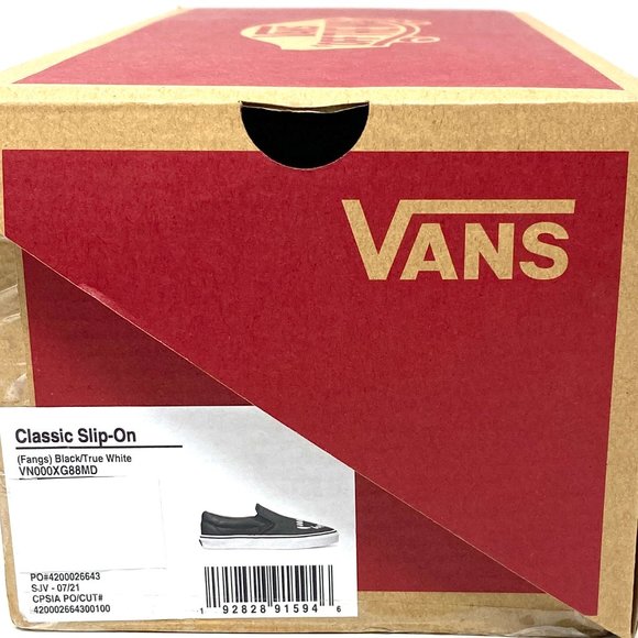 Vans Classic Slip On Skateboarding Black White Men's Size Leather VN000XG88MD - Picture 12 of 13